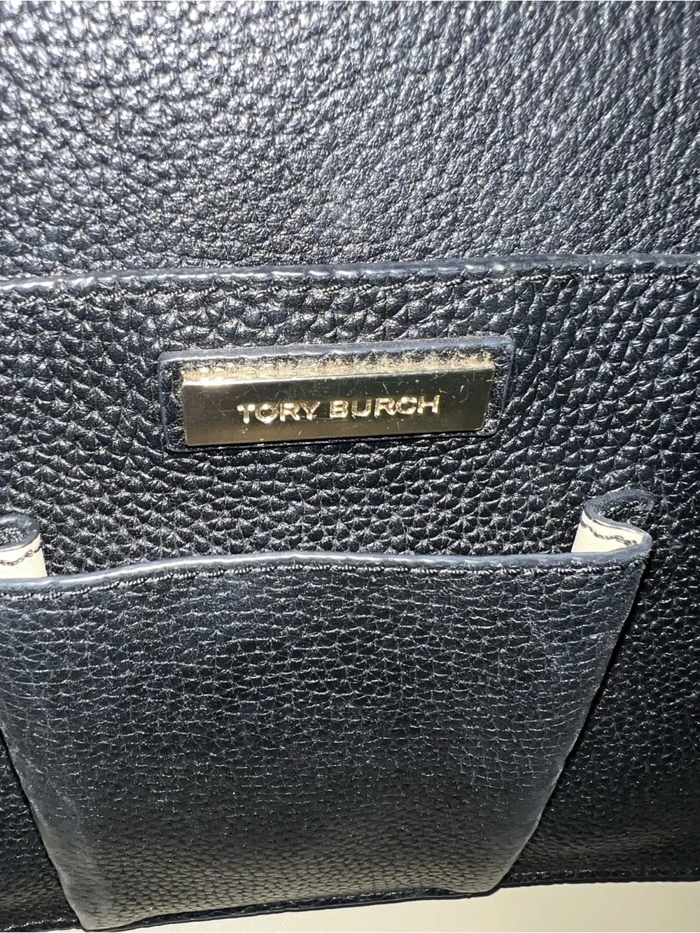 Tory Burch Perry Black Pebbled Leather Tote